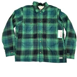 Marmot NWT men's Ridgefield green  plaid sherpa lined shirt jacket size L